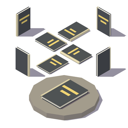Vector Isometric black bookのイラスト素材