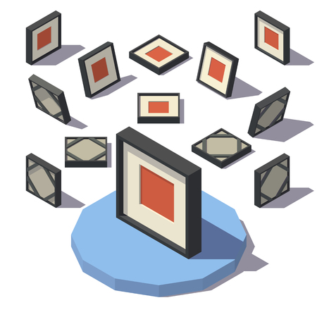 Isometric Square Picture Frameのイラスト素材