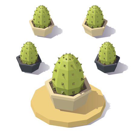 Vector low poly cactusのイラスト素材
