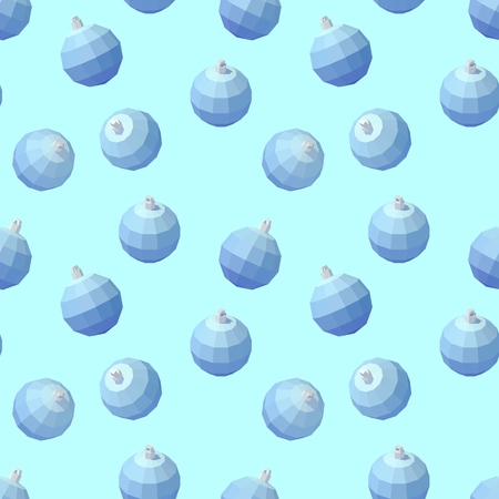 Seamless pattern of blue Christmas balls vector illustration