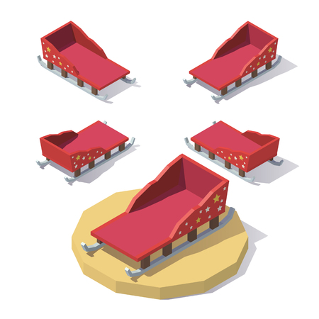 Low poly Christmas Sleighのイラスト素材
