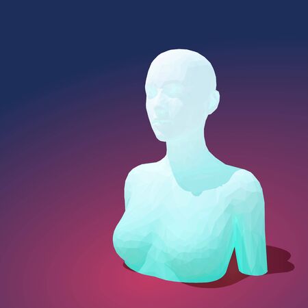 Vector low poly female torso with headのイラスト素材