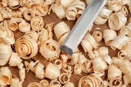 Carpenter cabinet maker hand tools on the workbench
