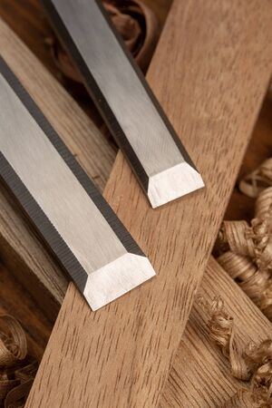 Carpenter cabinet maker hand tools on the workbench
