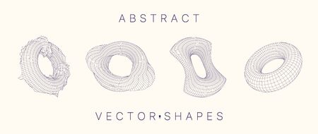 Geometric shape for design. Wireframe illustration. Molecular grid. 3d technology style. Vector illustration. Futuristic connection structure for chemistry and science.のイラスト素材