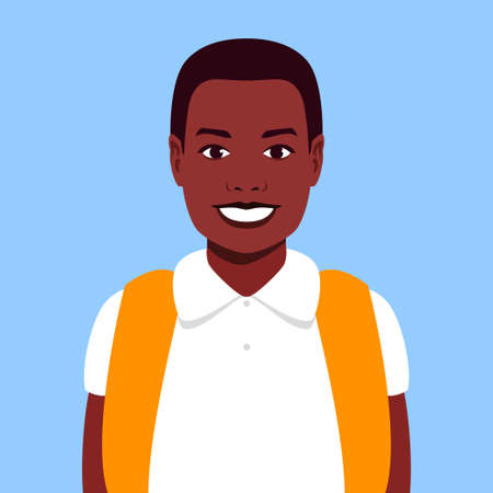 Portrait of a happy African boy. The face of a smiling child.のイラスト素材
