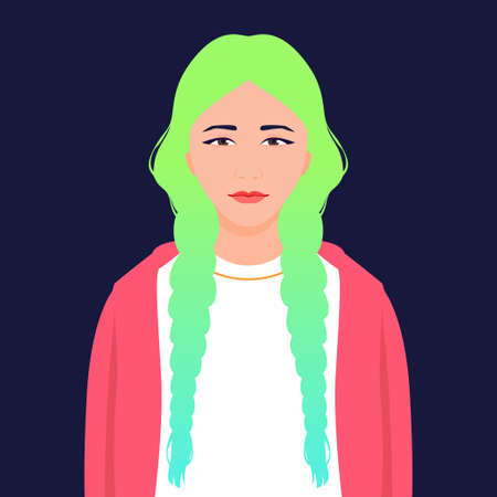 Avatar of an Asian girl with colored hair