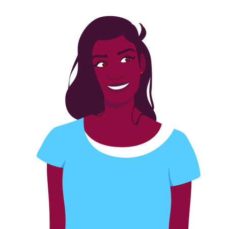 Portrait of beautiful brunette young dark-skinned womanのイラスト素材