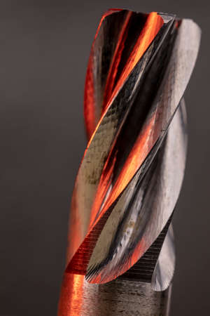 Electric hammer drill bevel gear thread close up. Mechanism detail made of steel.の写真素材