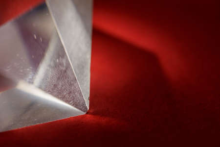 Abstract background of light refracted by glass, abstract image. Science, the study of light refraction.の写真素材