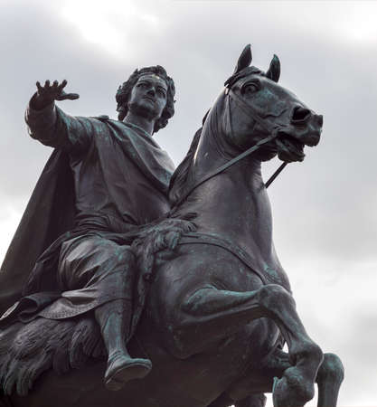 Monument of Russian emperor Peter the Great, known as The Bronze Horseman. Saint Petersburg, Russia. Built in 1782の写真素材