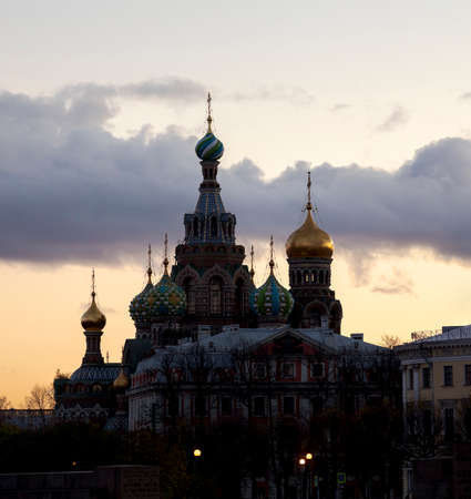 Church of the Savior on Spilled Blood at sunset. Saint Petersburg, Russia.の写真素材