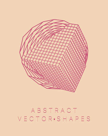 Geometric shape for design. wireframe illustration. molecular grid. 3d technology style. vector illustration. Futuristic connection structure for chemistry and science.のイラスト素材
