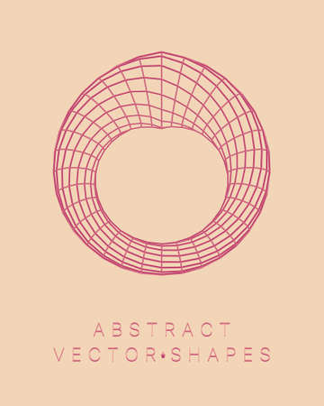 Geometric shape for design. wireframe illustration. molecular grid. 3d technology style. vector illustration. Futuristic connection structure for chemistry and science.のイラスト素材