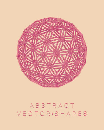 Geometric shape for design. wireframe illustration. molecular grid. 3d technology style. vector illustration. Futuristic connection structure for chemistry and science.のイラスト素材