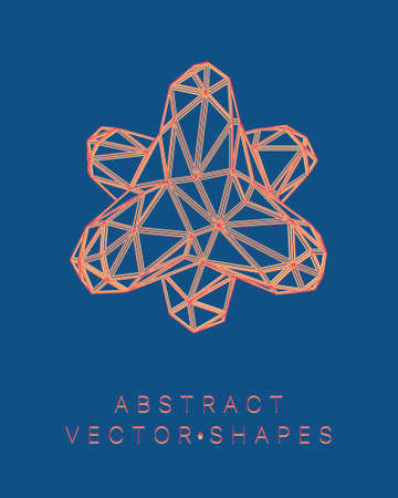 Geometric shape for design. wireframe illustration. molecular grid. 3d technology style. vector illustration. Futuristic connection structure for chemistry and science.のイラスト素材
