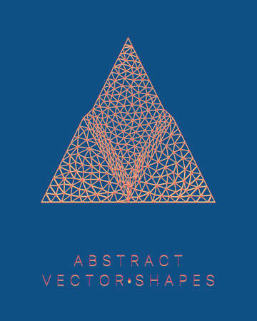 Geometric shape for design. wireframe illustration. molecular grid. 3d technology style. vector illustration. Futuristic connection structure for chemistry and science.のイラスト素材