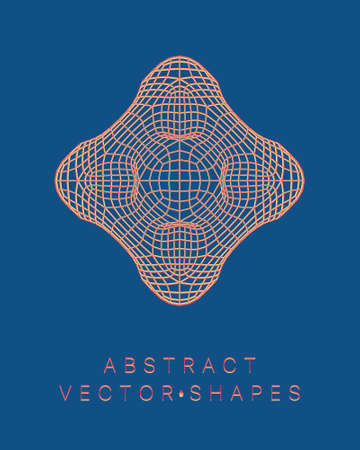Geometric shape for design. wireframe illustration. molecular grid. 3d technology style. vector illustration. Futuristic connection structure for chemistry and science.のイラスト素材