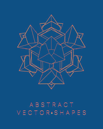 Geometric shape for design. wireframe illustration. molecular grid. 3d technology style. vector illustration. Futuristic connection structure for chemistry and science.のイラスト素材