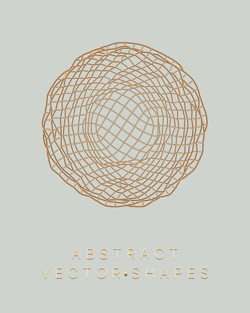 Geometric shape for design. wireframe illustration. molecular grid. 3d technology style. vector illustration. Futuristic connection structure for chemistry and science.のイラスト素材