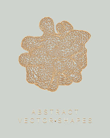 Geometric shape for design. wireframe illustration. molecular grid. 3d technology style. vector...
