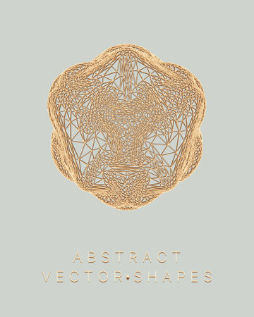 Geometric shape for design. wireframe illustration. molecular grid. 3d technology style. vector illustration. Futuristic connection structure for chemistry and science.のイラスト素材