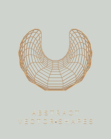 Geometric shape for design. wireframe illustration. molecular grid. 3d technology style. vector illustration. Futuristic connection structure for chemistry and science.のイラスト素材