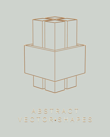 Geometric shape for design. wireframe illustration. molecular grid. 3d technology style. vector illustration. Futuristic connection structure for chemistry and science.のイラスト素材