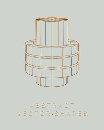 Geometric shape for design. wireframe illustration. molecular grid. 3d technology style. vector illustration. Futuristic connection structure for chemistry and science.のイラスト素材