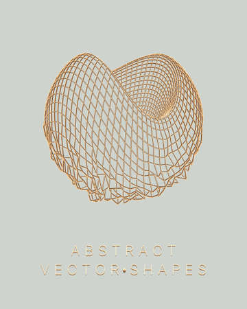 Geometric shape for design. wireframe illustration. molecular grid. 3d technology style. vector illustration. Futuristic connection structure for chemistry and science.のイラスト素材