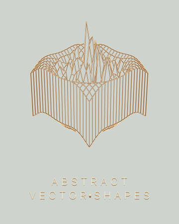 Geometric shape for design. wireframe illustration. molecular grid. 3d technology style. vector illustration. Futuristic connection structure for chemistry and science.のイラスト素材