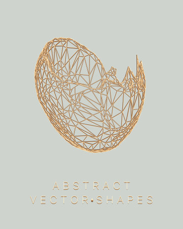 Geometric shape for design. wireframe illustration. molecular grid. 3d technology style. vector illustration. Futuristic connection structure for chemistry and science.のイラスト素材