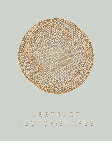 Geometric shape for design. wireframe illustration. molecular grid. 3d technology style. vector illustration. Futuristic connection structure for chemistry and science.のイラスト素材