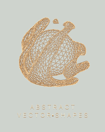 Geometric shape for design. wireframe illustration. molecular grid. 3d technology style. vector illustration. Futuristic connection structure for chemistry and science.のイラスト素材