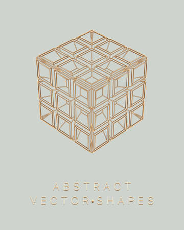 Geometric shape for design. wireframe illustration. molecular grid. 3d technology style. vector illustration. Futuristic connection structure for chemistry and science.のイラスト素材