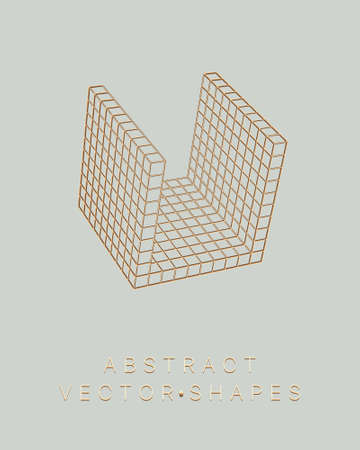 Geometric shape for design. wireframe illustration. molecular grid. 3d technology style. vector illustration. Futuristic connection structure for chemistry and science.のイラスト素材