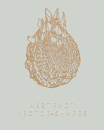 Geometric shape for design. wireframe illustration. molecular grid. 3d technology style. vector illustration. Futuristic connection structure for chemistry and science.のイラスト素材