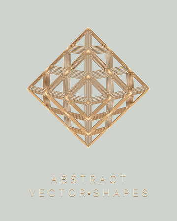 Geometric shape for design. wireframe illustration. molecular grid. 3d technology style. vector illustration. Futuristic connection structure for chemistry and science.のイラスト素材