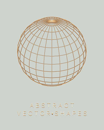 Geometric shape for design. wireframe illustration. molecular grid. 3d technology style. vector illustration. Futuristic connection structure for chemistry and science.のイラスト素材