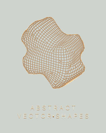 Geometric shape for design. wireframe illustration. molecular grid. 3d technology style. vector illustration. Futuristic connection structure for chemistry and science.のイラスト素材