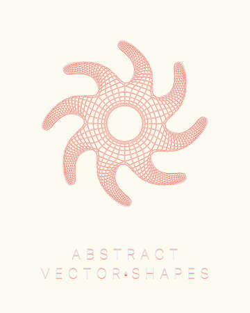 Geometric shape for design. wireframe illustration. molecular grid. 3d technology style. vector illustration. Futuristic connection structure for chemistry and science.のイラスト素材