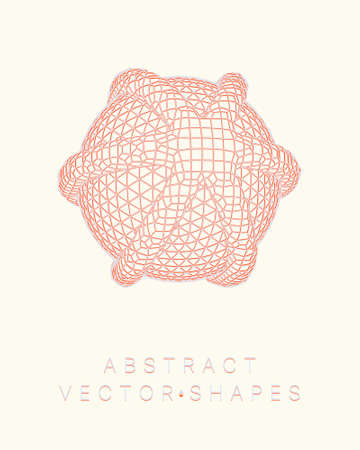 Geometric shape for design. wireframe illustration. molecular grid. 3d technology style. vector illustration. Futuristic connection structure for chemistry and science.のイラスト素材