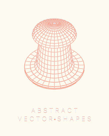 Geometric shape for design. wireframe illustration. molecular grid. 3d technology style. vector illustration. Futuristic connection structure for chemistry and science.のイラスト素材