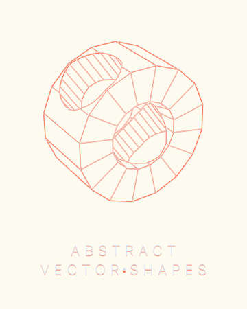 Geometric shape for design. wireframe illustration. molecular grid. 3d technology style. vector illustration. Futuristic connection structure for chemistry and science.のイラスト素材