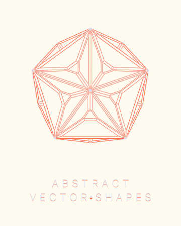 Geometric shape for design. wireframe illustration. molecular grid. 3d technology style. vector illustration. Futuristic connection structure for chemistry and science.のイラスト素材