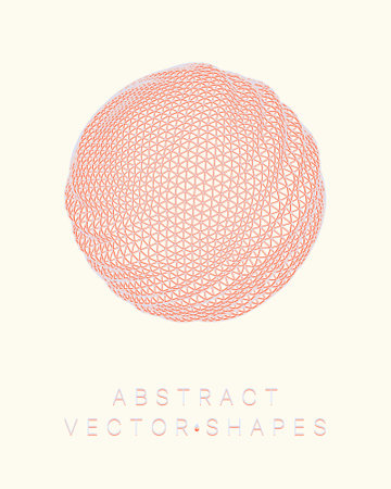 Geometric shape for design. wireframe illustration. molecular grid. 3d technology style. vector illustration. Futuristic connection structure for chemistry and science.のイラスト素材