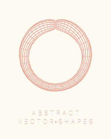 Geometric shape for design. wireframe illustration. molecular grid. 3d technology style. vector illustration. Futuristic connection structure for chemistry and science.のイラスト素材