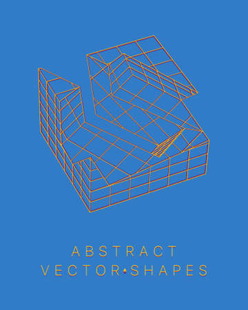 Geometric shape for design. wireframe illustration. molecular grid. 3d technology style. vector illustration. Futuristic connection structure for chemistry and scienceのイラスト素材