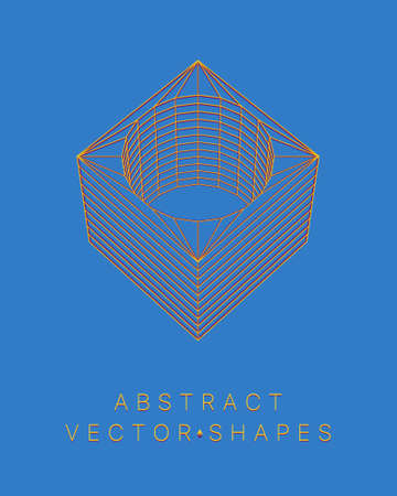 Geometric shape for design. wireframe illustration. molecular grid. 3d technology style. vector illustration. Futuristic connection structure for chemistry and scienceのイラスト素材