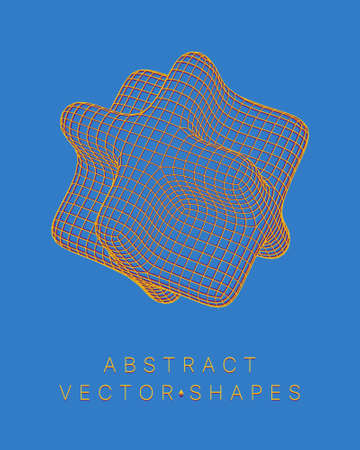 Geometric shape for design. wireframe illustration. molecular grid. 3d technology style. vector illustration. Futuristic connection structure for chemistry and scienceのイラスト素材